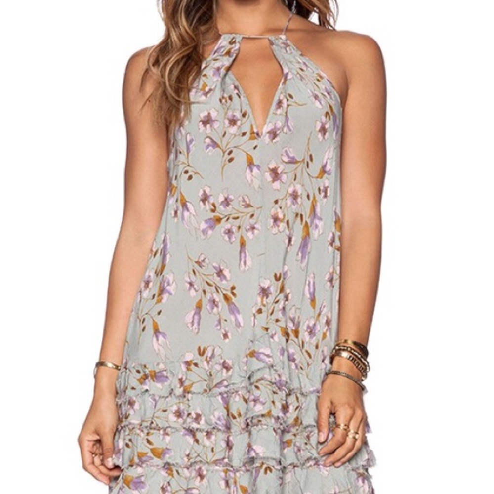 Free People Raw Ruffle Tunic Dress, Seafoam Green